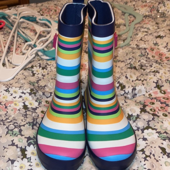 NWOT kids SUN SQUAD striped rain boots size 9/10 - Picture 2 of 4